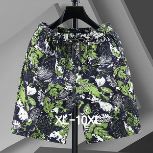 남자 반바지 빅사이즈 면 마 여름 캐쥬얼 여행 5부 꽃 반바지 XL-10XL