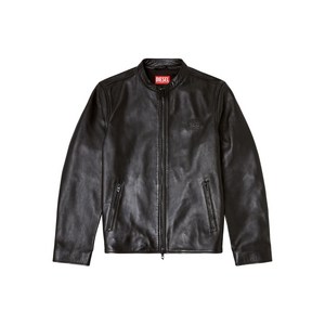 디젤 엠보스드 로고 레더 재킷, 블랙계열, Italy 48(KR 100-105)