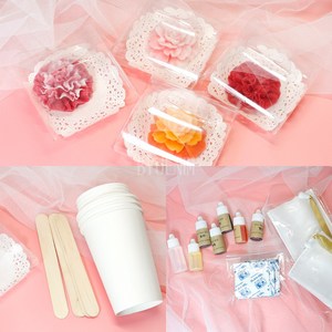 카네이션 비누 선물 DIY 만들기 KIT 세트(몰드 추가 선택) 키트 재료, 기본(베이스 화이트)몰드없음