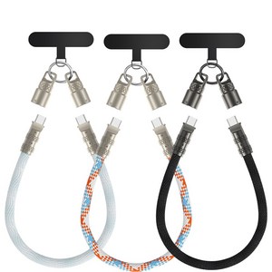 Essager 핸드폰 목걸이 스트랩 케이블 2 in 1 60W USB C타입 고속 충전 케이블 2개입