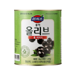 리치스 홀 피티드 블랙 올리브 절임, 3kg, 3개