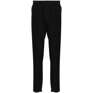 엠포리오아르마니 리넨 미드라이즈 테이퍼드 팬츠