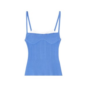 디젤 자리나 골지 니트 탑, 블루계열+화이트계열, Standard M