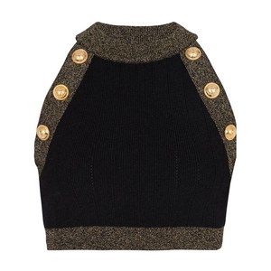 발망 콘트라스트 트리밍 니트 탑, 블랙계열, France 38(KR 66)