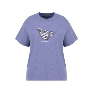 엠포리오아르마니 로고 그래픽 티셔츠, 바이올렛/보라계열, Standard XS(KR 44)