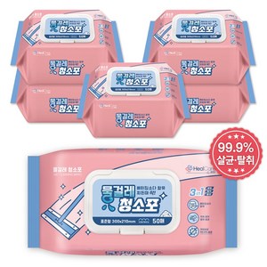 헬케어 살균 탈취 물걸레 청소포 표준형 캡형 50매x6팩, 6개