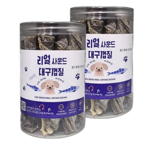 강아지간식 리얼사운드 대구껍질 ASMR 바삭바삭한 애견개껌 코드스킨, 120g, 생선, 2개