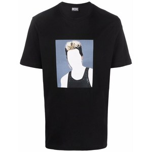 디젤 그래픽 프린트 티셔츠, 블랙계열, Standard S