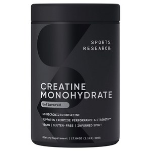 스포츠리서치 크레아틴 모노하이드레이트 무맛, 500g, 1개