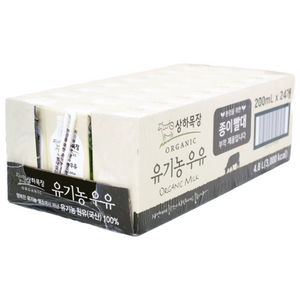 상하목장 유기농 우유, 200ml, 48개