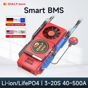 Daly 스마트 BMS LiFePO4 4S 12V 8S 16S 보드 인버터 에너지 솔라 300A 400A 500A 와 호환 블루투스, 21.LiFePO4 4S 12V BMS  400A BT, 1개