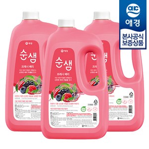 순샘 주방세제 용기 프레시 베리향, 3L, 3개