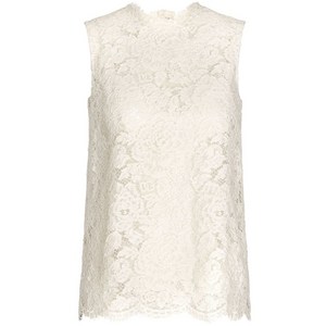 돌체앤가바나 플로럴 레이스 민소매 탑, 화이트계열, Italy 36(KR 33)