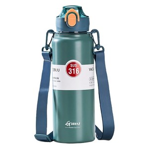 GIANXI 대용량 스포츠 보온병, 블루, 1000ml, 1개