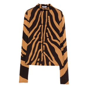 페라가모 지브라 프린트 탑, 브라운계열+베이지계열, Italy 38(KR 44)