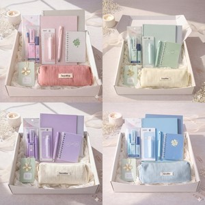 신학기 감성 컬러 문구 세트 선물 패키지 12종 구성 입학 졸업 선물 입학준비, 소프트퍼플, 1개