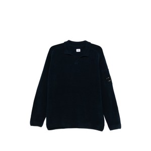 C.P.컴퍼니 V넥 포켓 소매 스웨터, 블루계열, Standard M(KR 100)