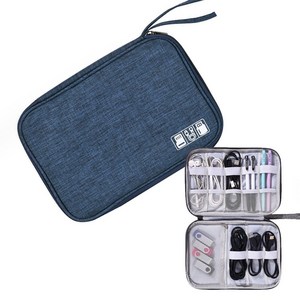 테이키 디지털 파우치 여행용 휴대용 케이블 멀티 보조밧데리, 네이비, 1개