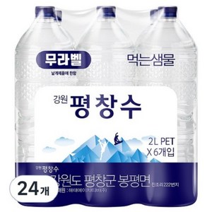 평창수 무라벨 생수, 2L, 24개