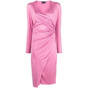 톰포드 주름 랩 미디 드레스