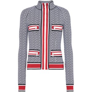 발망 모노그램 자카드 집업 가디건, 블랙계열+화이트계열, France 38(KR 66)