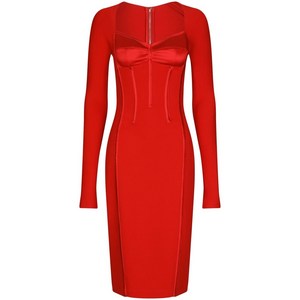 돌체앤가바나 긴소매 코르셋 드레스, 레드계열, Italy 38(KR 33)