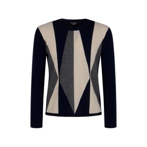 엠포리오아르마니 아이콘 기하학 패턴 스웨터, 블루계열+베이지계열, Standard L(KR 100)