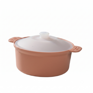 소노리떼 국산 실리콘 계란찜기 원형 냄비 중형 600ml, 아몬드브라운, 1개
