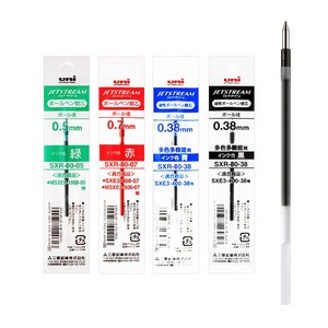 제트스트림 멀티펜 리필심 SXR-80 낱개 1개 0.38 ~ 0.7mm 볼펜심 유성 잉크 펜심, 0.38mm, 파랑