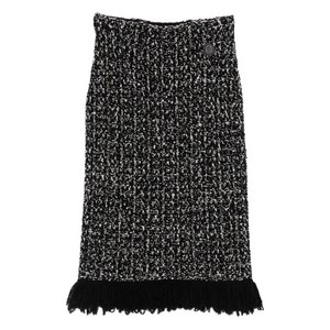 몽클레르 프린지 디테일 스커트, 블랙계열+화이트계열, Standard XS(KR 44)