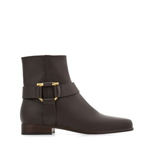페라가모 간치니 앵클 부츠, US width 10C, 브라운계열