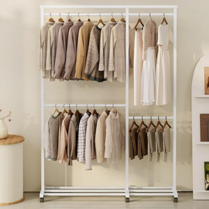 투에스리빙 철제 스텐드 이동식 2단 행거