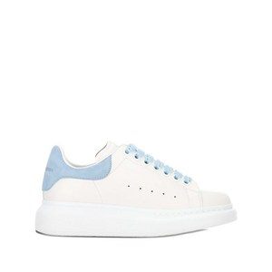 알렉산더맥퀸 콘트라스트 래리 레더 스니커즈, Italy 38(KR 250), 화이트계열+블루계열