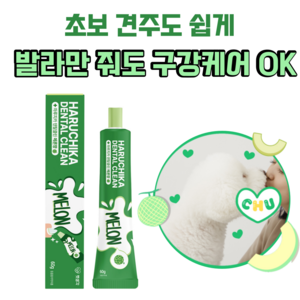 펫생각 하루치카 덴탈클린 강아지 바르는 치약 입냄새 치석 효소 충치 잇몸염증 제거 메론향, 1개