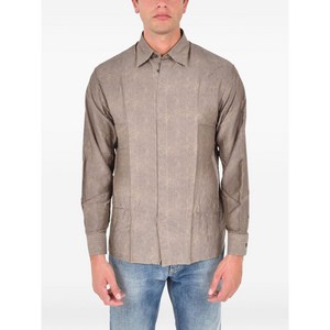 엠포리오아르마니 헤링본 패턴 셔츠, 브라운계열+블랙계열, Standard L(KR 41)