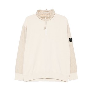 C.P.컴퍼니 하프 지퍼 퀼팅 패널 스웨트셔츠, 베이지계열, Standard XL