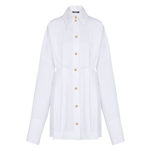 발망 버튼 포플린 셔츠 드레스, 화이트계열, France 36(KR 55)