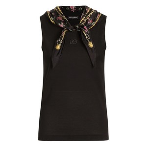 돌체앤가바나 로고 자수 탱크 탑, 블랙계열, Italy 42(KR 55)