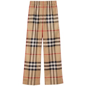 버버리 체크 패턴 플레어 팬츠, 베이지계열+블랙계열, UK 6(KR 44-55)