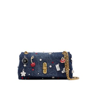 마크제이콥스 트링켓 참 데님 듀얼 체인 미니 크로스 백