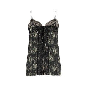 돌체앤가바나 플로럴 프린트 레이스 트리밍 탑, 블랙계열, Italy 44(KR 66)