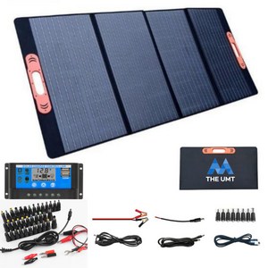 태양광 태양열 충전기 휴대용 접이식 패널 태양전지 캠핑 파워뱅크 보조배터리 차량용 12V, 200W 태양판패널, 1개