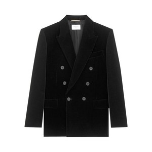 생로랑 벨벳 더블 브레스티드 블레이저