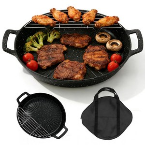 Oyoson 인덕션 캠핑 그리들팬 전용가방 불판받침망 세트