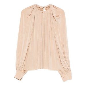 페라가모 개더 긴소매 블라우스, 베이지계열, Italy 38(KR 44)