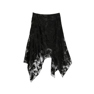 알렉산더맥퀸 플라워 데보레 비대칭 스커트, 블랙계열, Italy 40(KR 55)