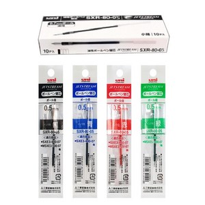 유니 제트스트림 리필심 SXR-80 0.5mm /10개입 1세트, 블루