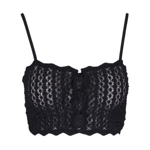 생로랑 니트 크롭 탑