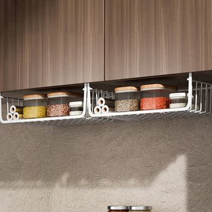 Qiaokao 철제 걸이형 선반, 37x24x11cm, 화이트, 4개