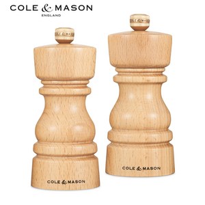 [콜앤메이슨] 런던 소금 후추 그라인더 선물세트 130mm 내츄럴 비치, 1세트, 25ml